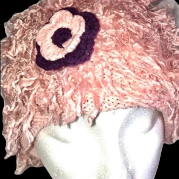 ZOONI EUC GIRLS PINK HAT WINTER FALL TRAVEL FLORAL FLOWER SKI SIZE 2 5 YEARS - Picture 2 of 8